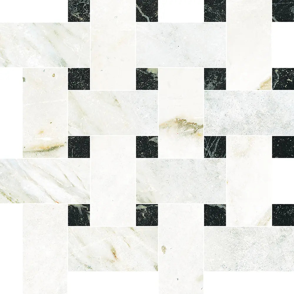 Mosaïque Antique Aurea de Centura — Basket Weave Bianco Nero