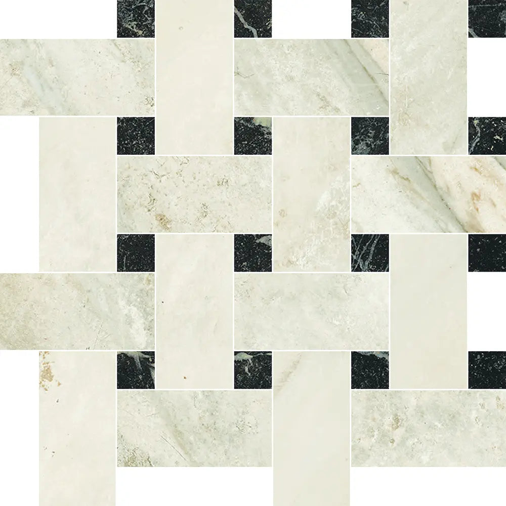Mosaïque Antique Aurea de Centura — Basket Weave Oro Nero