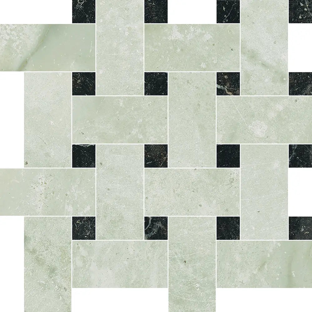 Mosaïque Antique Aurea de Centura — Basket Weave Greige Nero