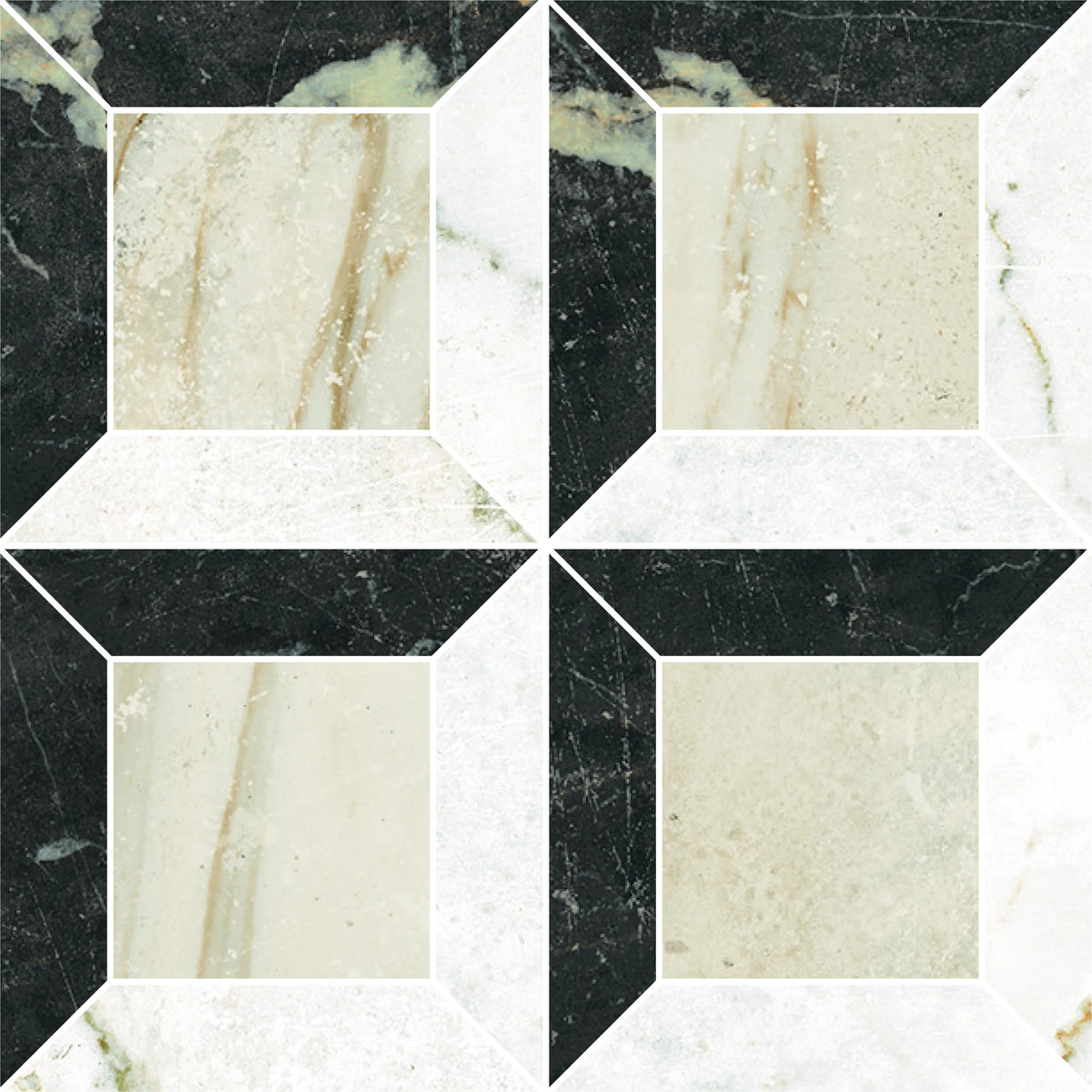 Mosaïque Antique Aurea de Centura — Quadri Caldo Bianco Nero Oro